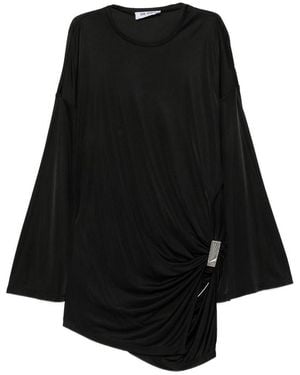 The Attico Asymmetric Short Dress - Black