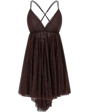 Elisabetta Franchi Lace Mini Dress - Brown
