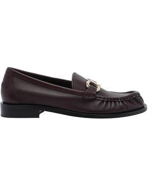 Ferragamo Cordovan Gancini Loafers - Red