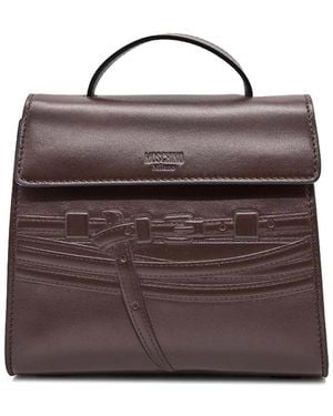 Moschino Tie Me Embossed Small Bag - Brown