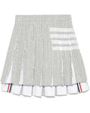 Thom Browne 4Bar Cotton Blend Skirt - White