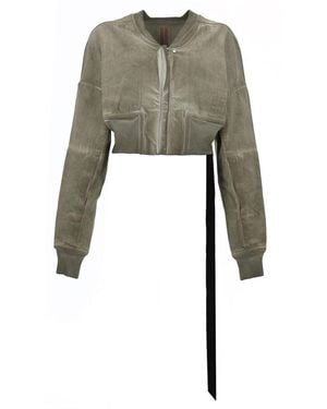 Rick Owens Denim Bomber Jacket - Grey