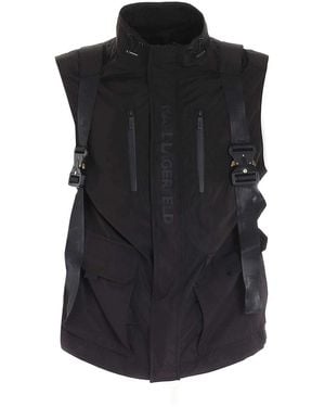 KARL LAGERFELD Removable Backpack Waistcoat - Black