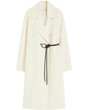 Sportmax Double-Faced Wool Wrap Coat - White
