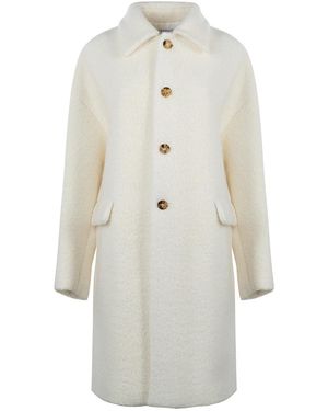 Bottega Veneta Boucl Coat - White
