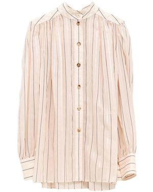 Chloé Striped Silk Shirt - Natural