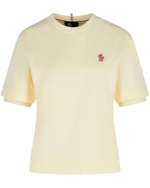 Moncler Ivory Cotton T-Shirt - Natural