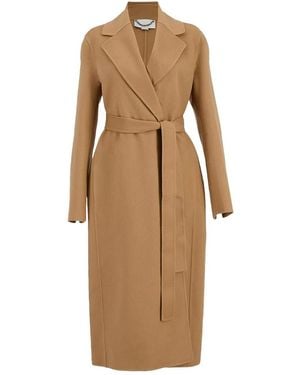 Stella McCartney Wool Double-Breasted Coat - Natural