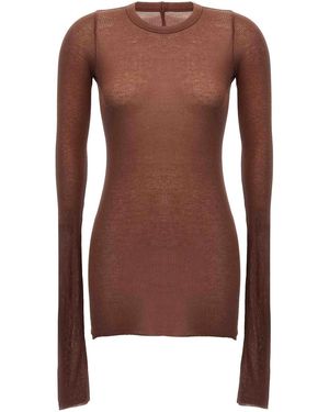 Rick Owens Rib Ls T T-Shirt - Brown