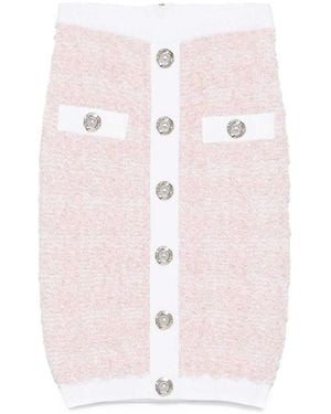Balmain Tweed Skirt - Pink