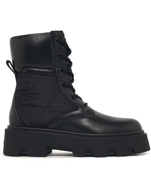 Moncler Aurea Leather Blend Boots - Black