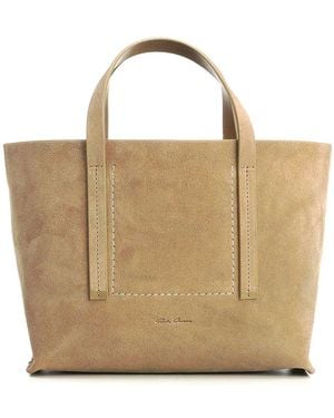 Rick Owens Suede Mini Shopper - Natural