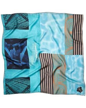 Versace Foulard 90X90 Silk Twill Bio - Blue