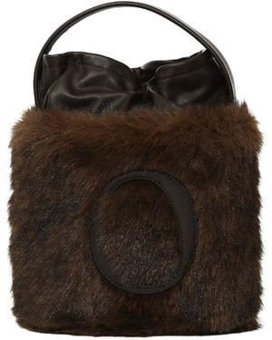 Orciani Her-O Furry Bucket Bag - Black