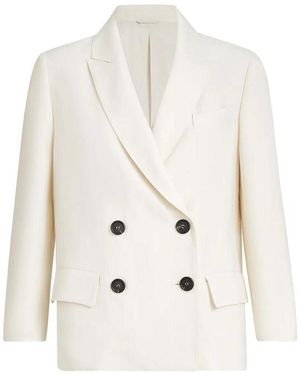 Brunello Cucinelli Double-Breasted Jacket - White
