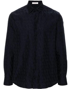 Valentino Garavani Toile Iconographe Long Sleeve Shirt - Blue