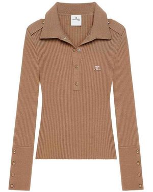 Courreges Crew-Neck Sweater - Brown