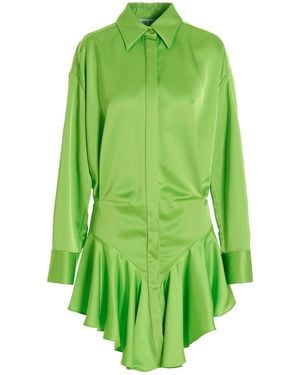 The Attico Solid Shirt Mini Dress - Green
