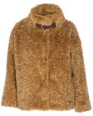 Herno Faux Fur Jacket - Brown