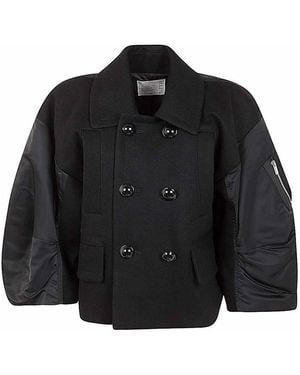 Sacai Wool Twill Casual Jacket - Black