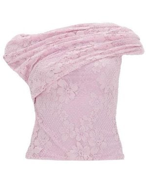 Self-Portrait Lace Top - Pink