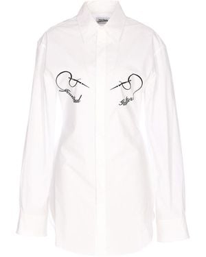 Jean Paul Gaultier Long-Sleeve Silk And Nylon Shirt - White