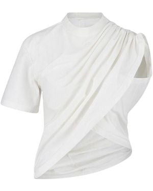 Courreges Asymmetrical Twist T-Shirt - White