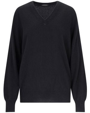 Canessa Ribbed Cashmere V-Neck Jumper - Blue
