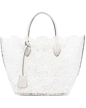 Ermanno Scervino Lace Detail Shopping Bag - White