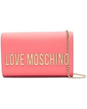 Love Moschino Chain Logo Clutch - Pink