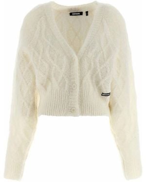 ROTATE BIRGER CHRISTENSEN 'Fluffy Knit' Cardigan - Natural