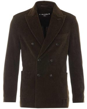 Circolo 1901 Velvet Double Breasted Jacket - Black