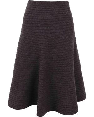 Christian Wijnants 3D Ribbed Wool A-Line Skirt - Grey