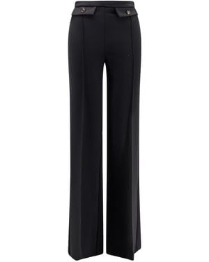 Elisabetta Franchi Trousers With Double Logo Button - Blue