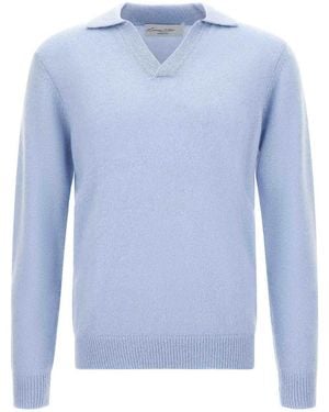 LARMERI STUDIO Cash Cashmere Polo Shirt - Blue