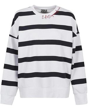 EA7 Cotton Crewneck Sweatshirt - White