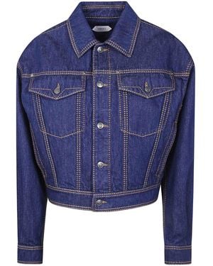 Versace Giubbotto Denim Denim Risciacquato - Blu