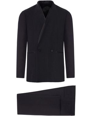 Tagliatore Tailored Double-Breasted Suit - Blue