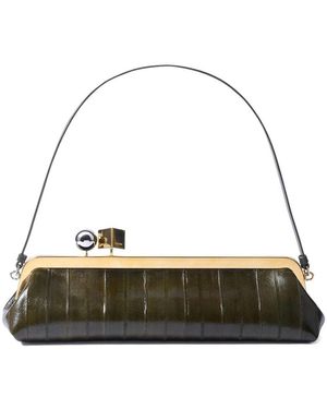 Jacquemus Salon Shoulder Bag Crocodile-Effect - Green
