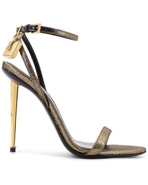 Tom Ford Logato Loggato Laminated Leather Sandals - White