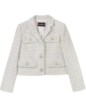 KARL LAGERFELD Short Twill Cotton Jacket - White