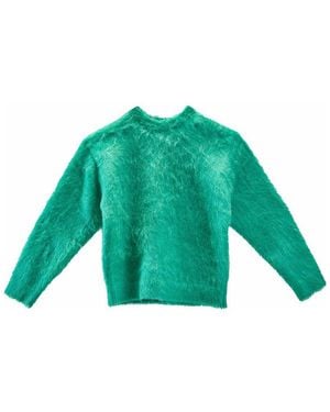 Sunnei Hairy Knit Round Neck Sweater - Green