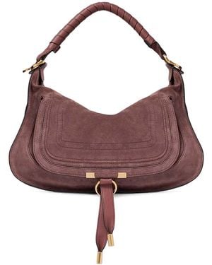 Chloé Marcie Small Suede Shoulder Bag - Purple