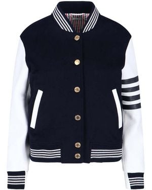 Thom Browne 4-Bar Bomber Jacket - Blue