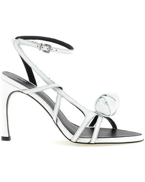 ROTATE BIRGER CHRISTENSEN Leather Knot Sandals - Metallic