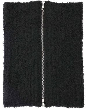 MM6 by Maison Margiela Wool Blend Zip Neck Warmer - Black