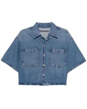 Alexander Wang Denim Crop Shirt - Blue