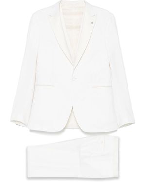 Tagliatore Virgin Wool Single Breasted Suit - White
