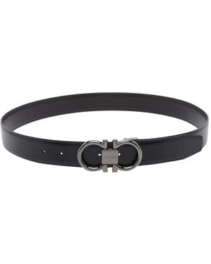 Ferragamo Double Adjustable Gancini Belt - Black