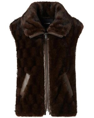 Pinko Glossina Faux Fur Zip Vest - Black